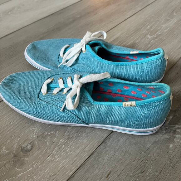 Keds x Kate Spade 'Champion' Women's 9 Canvas Lace Up Sneaker Tiffany Blue - Picture 9 of 10
